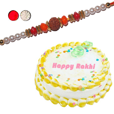 "Rakhi - FR-8530 A (Single Rakhi), Vanilla cake -1kg - Click here to View more details about this Product